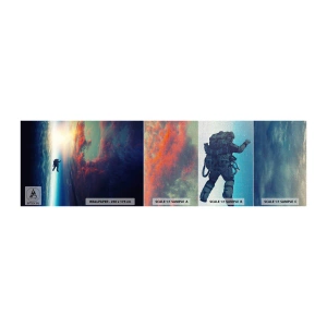 Prøve Fototapet Premium Canvas - Over for universet - Abstraktion, Astronaut, Kosmos - 100x30 cm