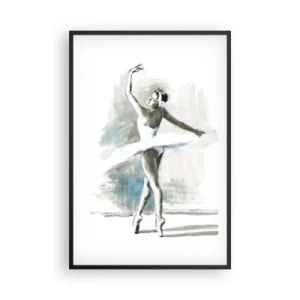 Plakat i sort ramme - Fortryllet til en svane - 61x91 cm
