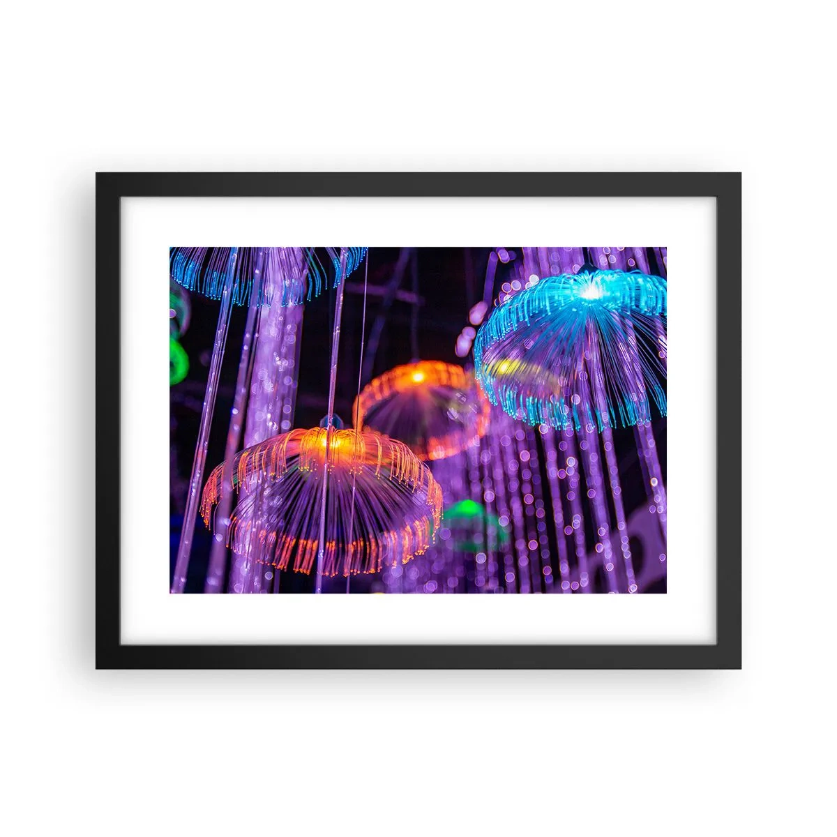 Plakat i sort ramme - Lysende springvand - 40x30 cm