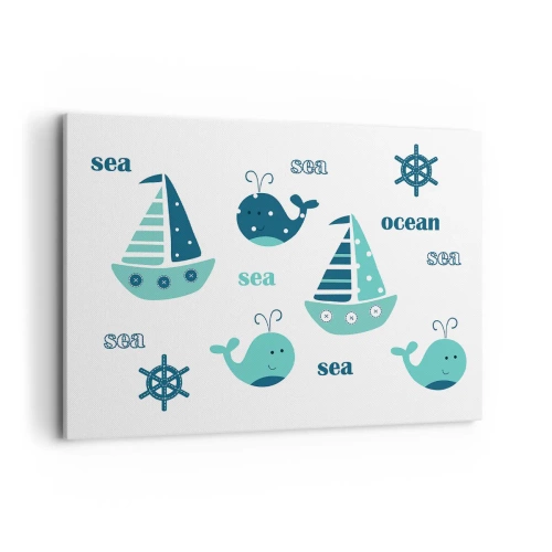 Lærredstryk - Billede på lærred - På tværs af have og oceaner - 100x70 cm