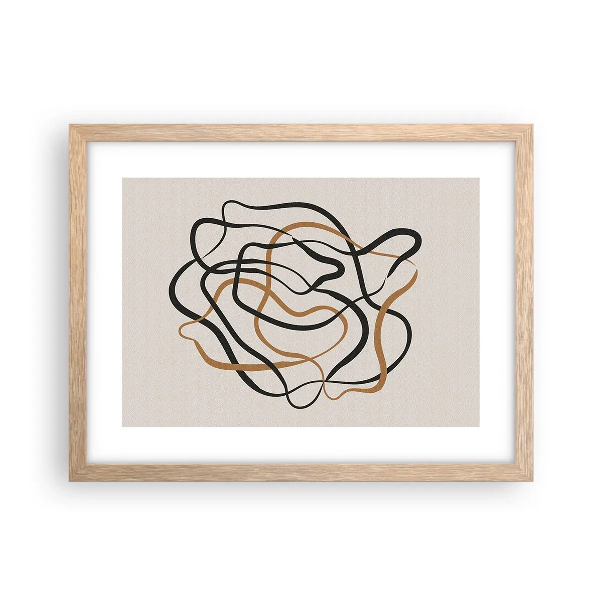 Plakat i ramme af lyst egetræ - Alt er gået galt - 40x30 cm