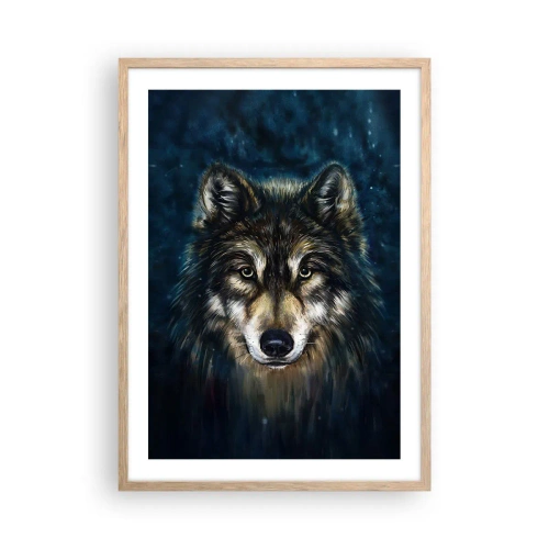 Plakat i ramme af lyst egetræ - Alfa? Og omega - 50x70 cm