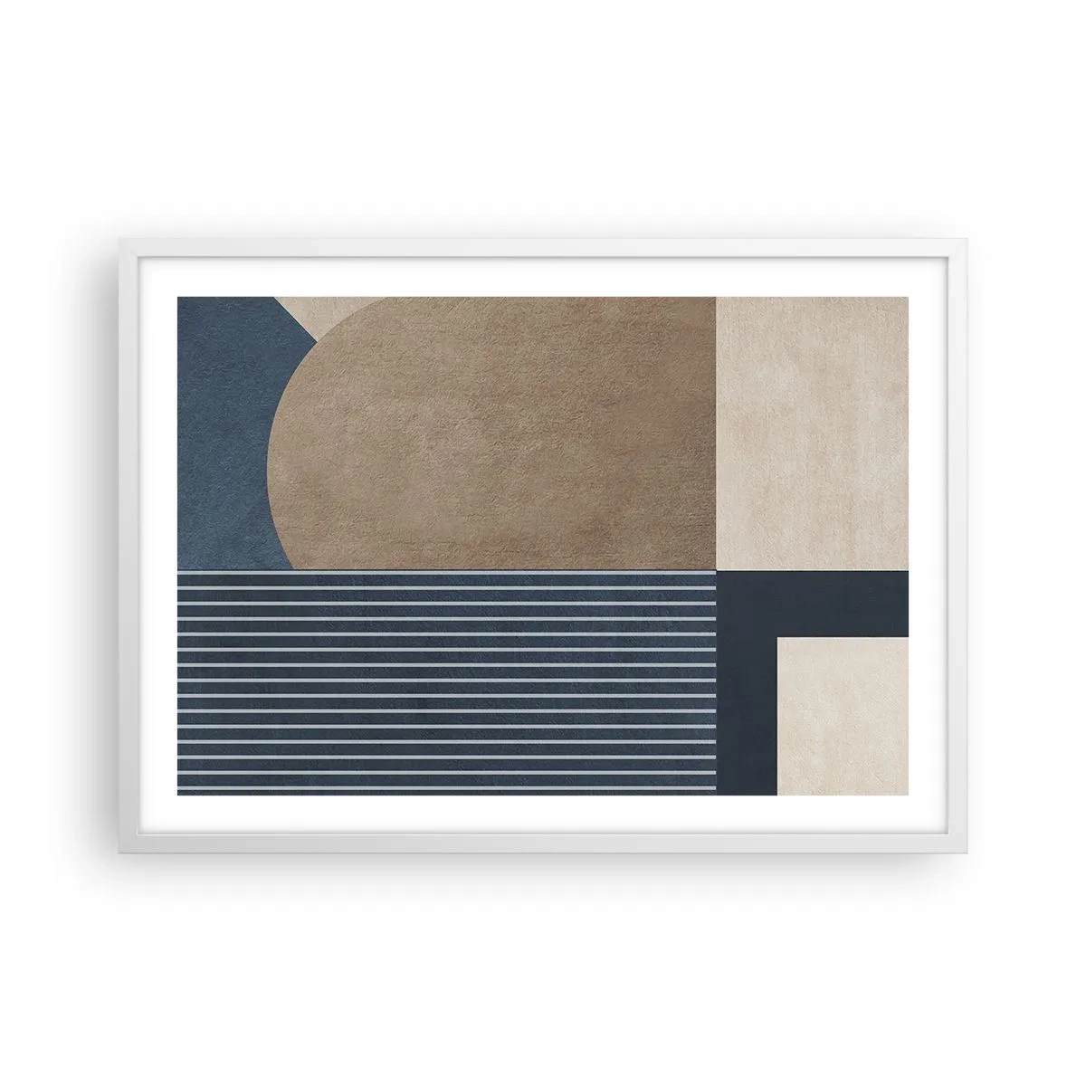 Plakat i hvid ramme - En komposition af enkelhed og rundhed - 70x50 cm