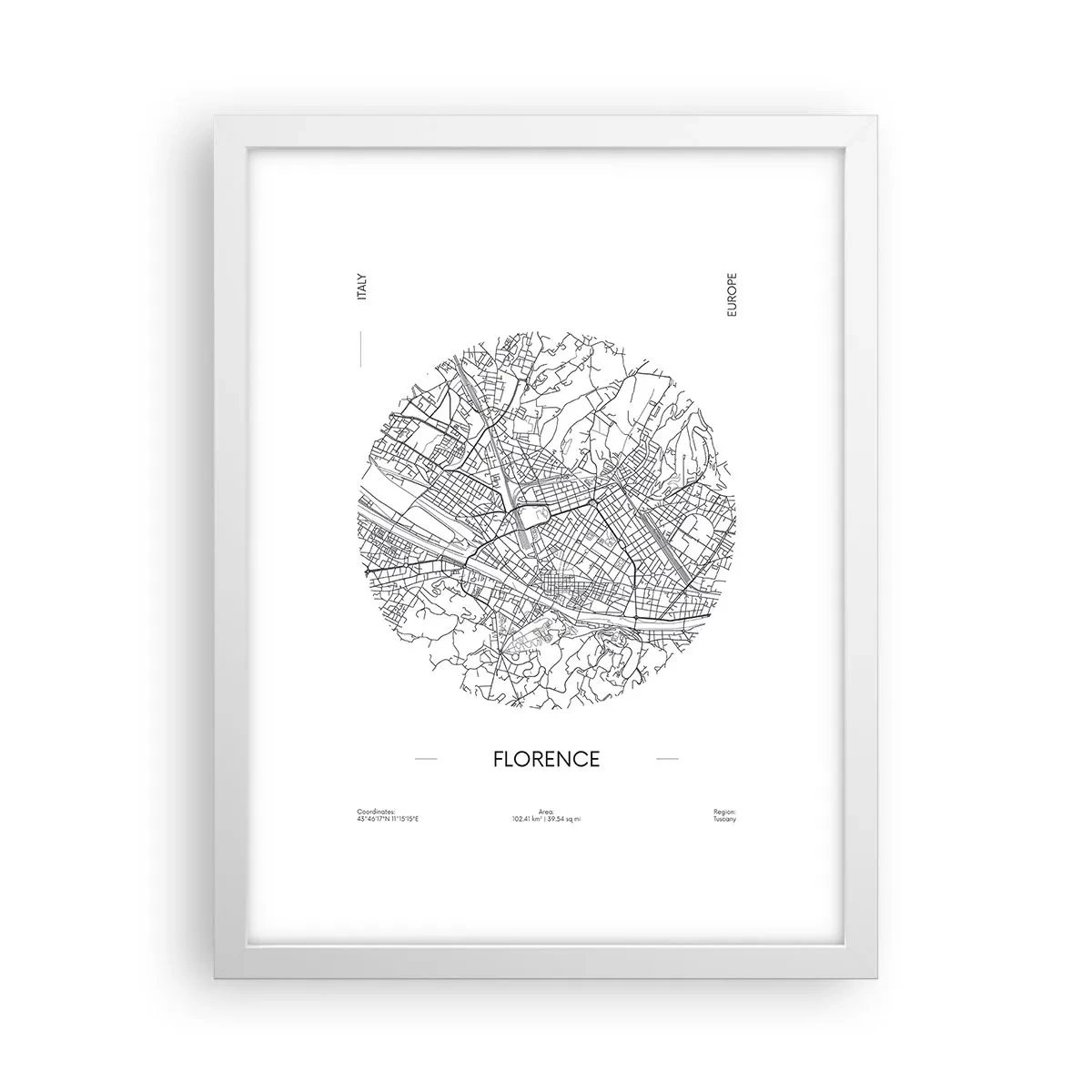 Plakat i hvid ramme - Anatomi af Firenze - 30x40 cm