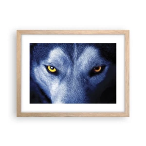 Plakat i ramme af lyst egetræ - Et hypnotiserende udseende - 40x30 cm