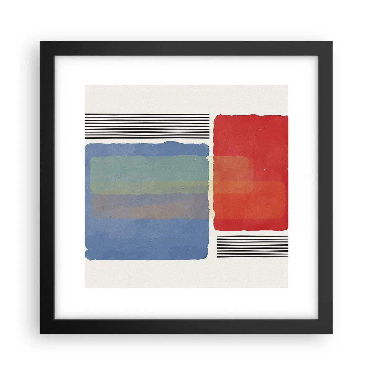 Plakat i sort ramme - Geometriens ånd og bogstav - 30x30 cm