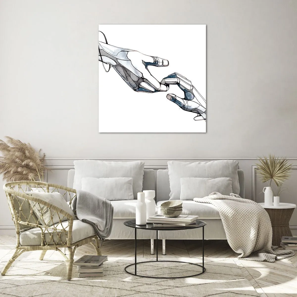 Billede på glas - En god gestus - 60x60 cm