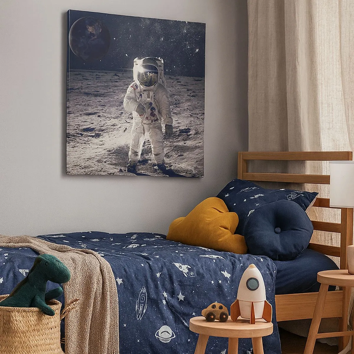 Lærredstryk - Billede på lærred - Hilsner fra månen - 30x30 cm