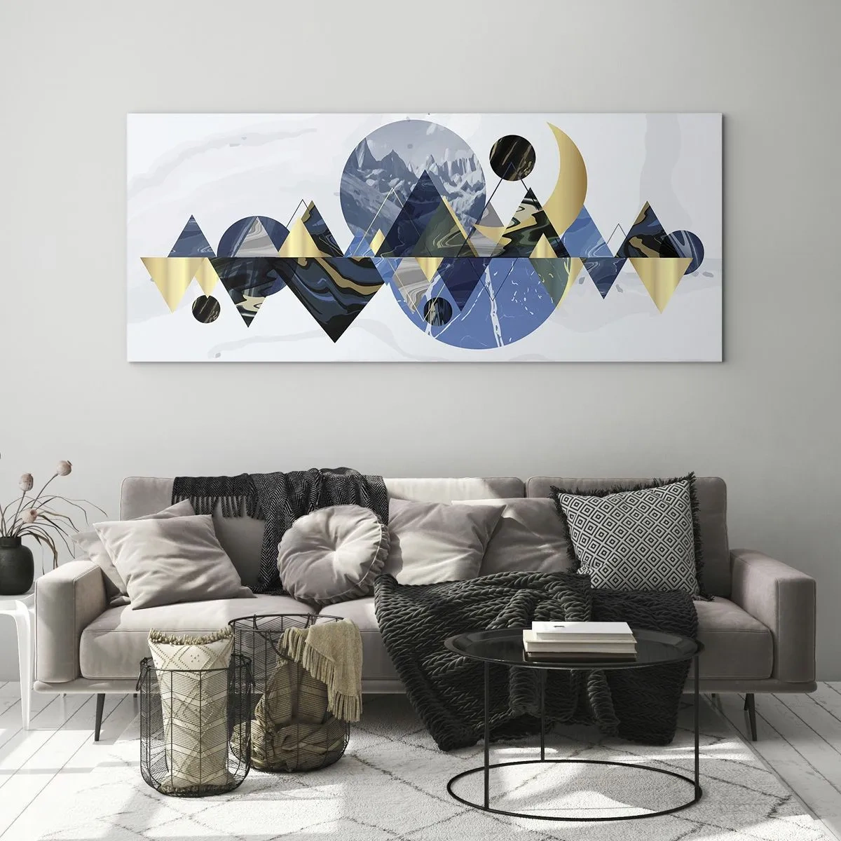 Billede på glas - Geometrisk landskab - 100x40 cm