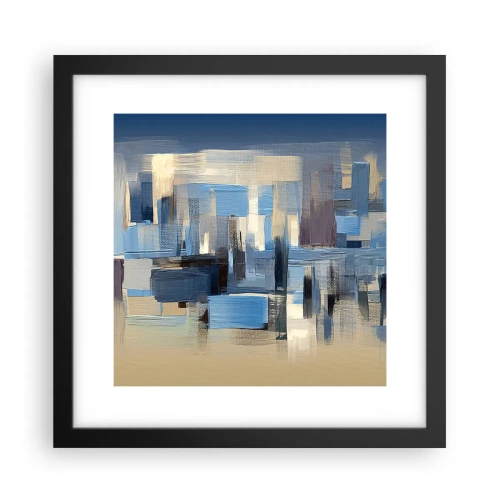 Plakat i sort ramme - Blå konstruktion - 30x30 cm