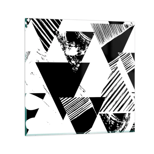 Billede på glas - Regn af trekanter - 30x30 cm