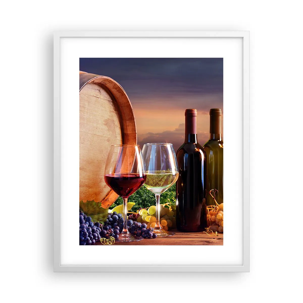 Plakat i hvid ramme - Livet har smag her - 40x50 cm