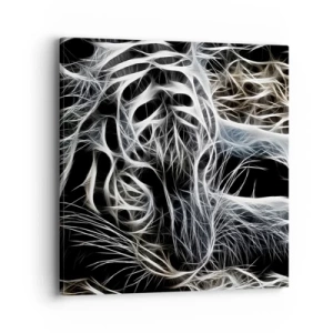 Lærredstryk - Billede på lærred - En undersøgelse af kattens lethed - 40x40 cm