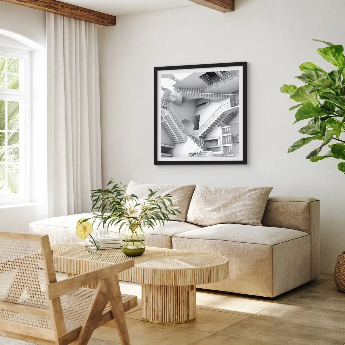 Plakat i sort ramme - Rummets paradokser - 50x50 cm