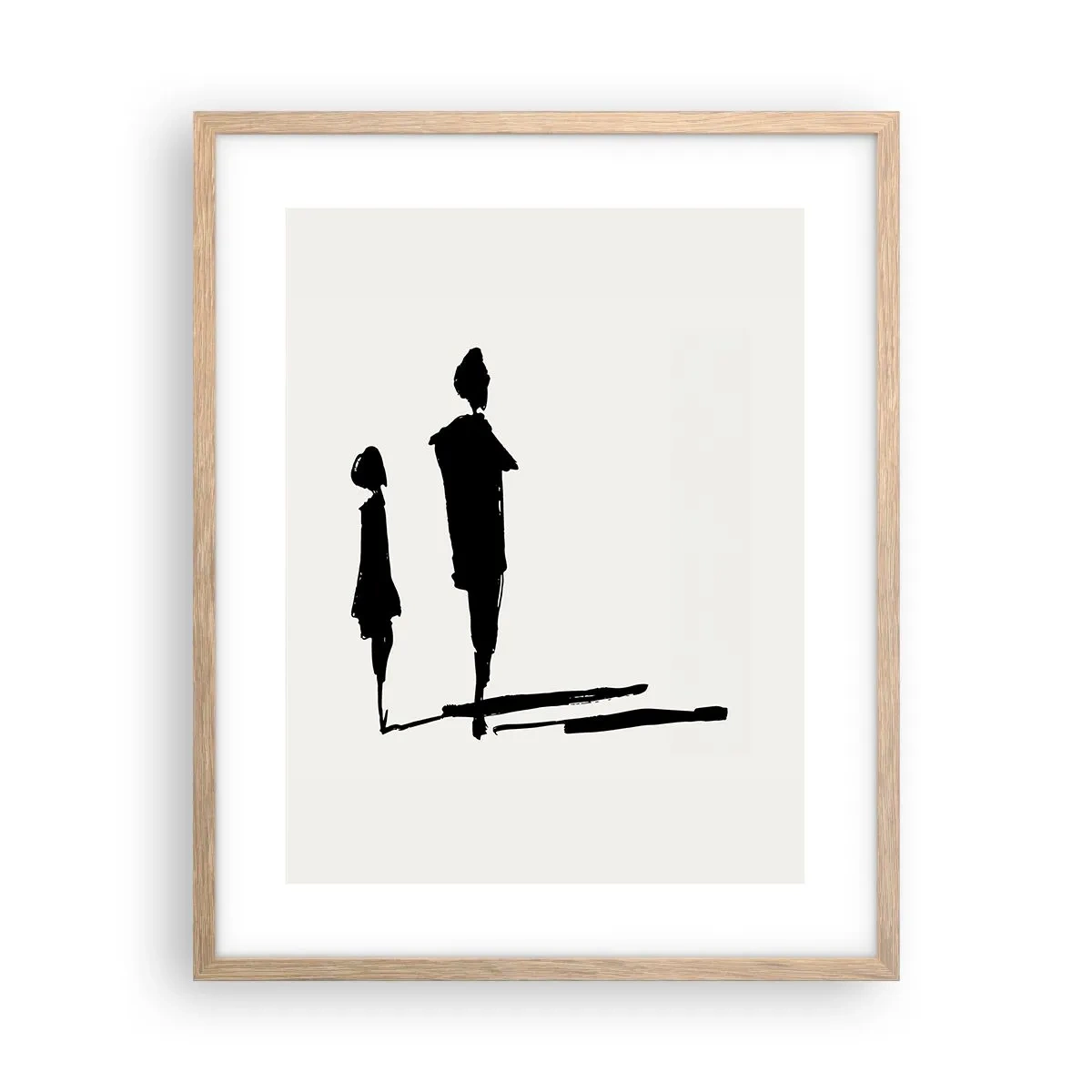 Plakat i ramme af lyst egetræ - Sikkert sammen? - 40x50 cm