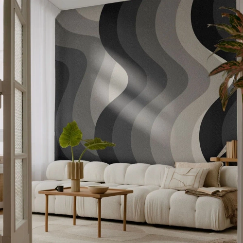 Fototapet Premium Sand - Bølge efter bølge - Linjer, Bølger, Abstraktion - 200x140 cm