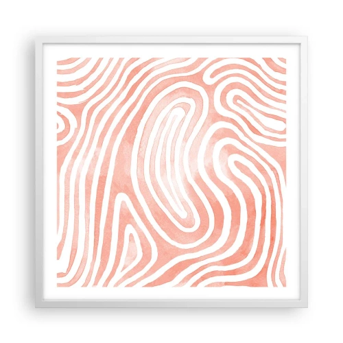 Plakat i hvid ramme - I en labyrint af koraller - 60x60 cm