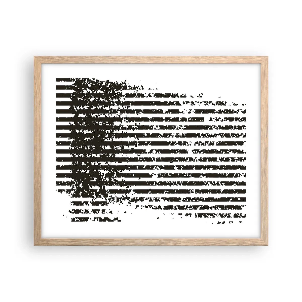 Plakat i ramme af lyst egetræ - Rytme og støj - 50x40 cm