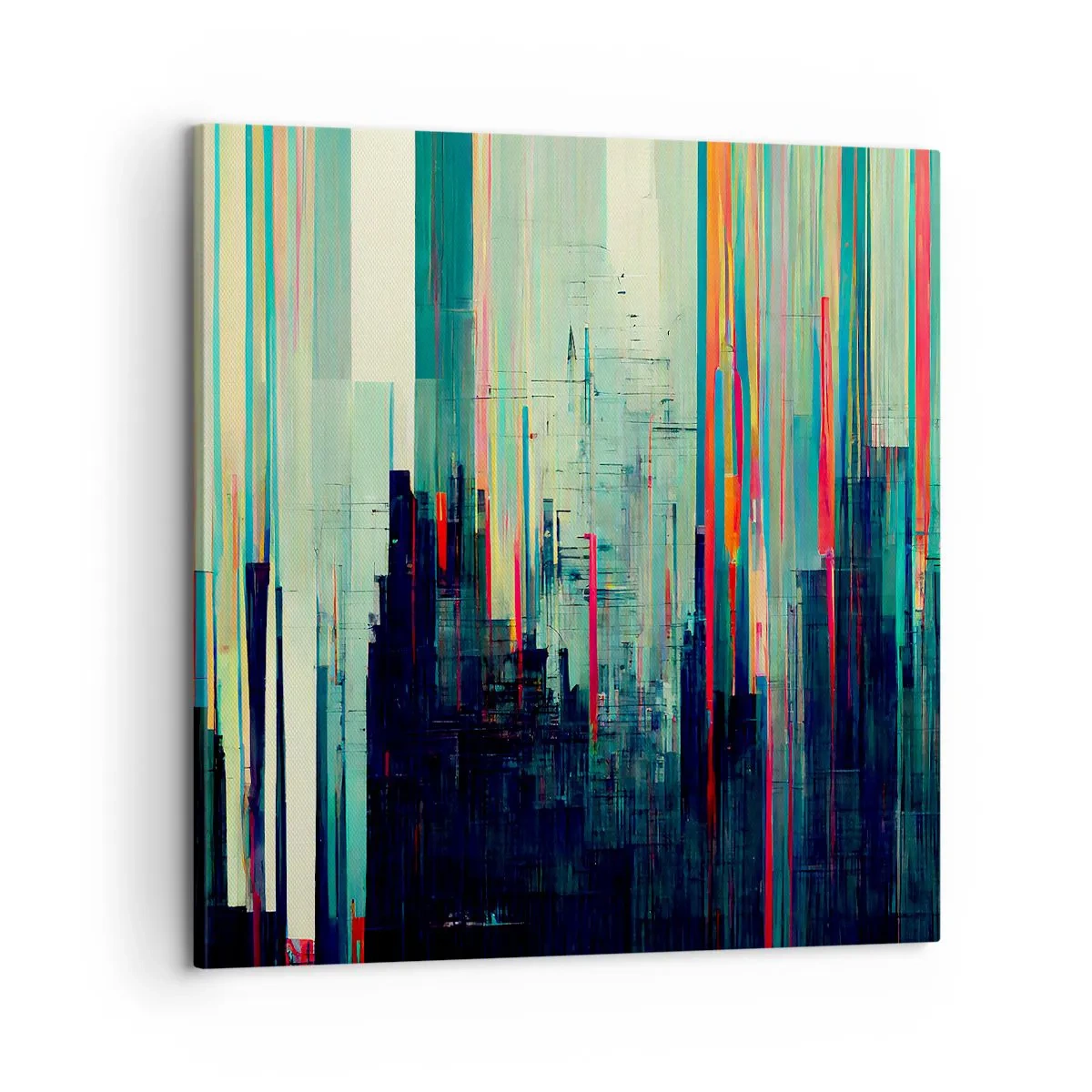 Lærredstryk - Billede på lærred - Futuristisk by - 60x60 cm