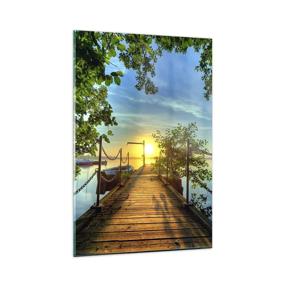 Billede på glas - Mod vest ved vandet - 80x120 cm