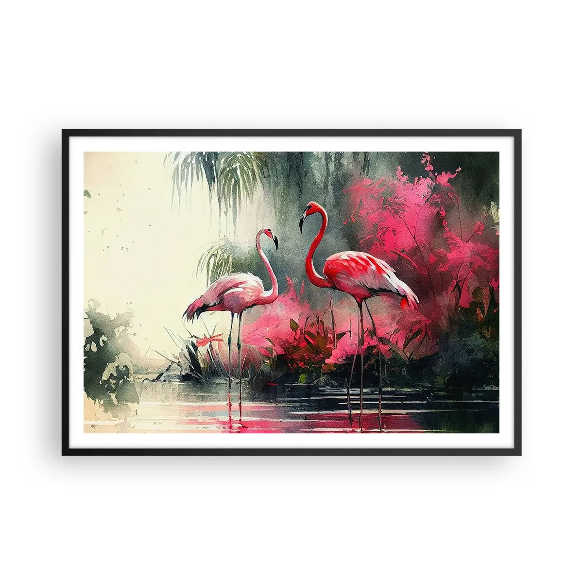 Plakat i sort ramme - En lektion i naturlig charme - 100x70 cm