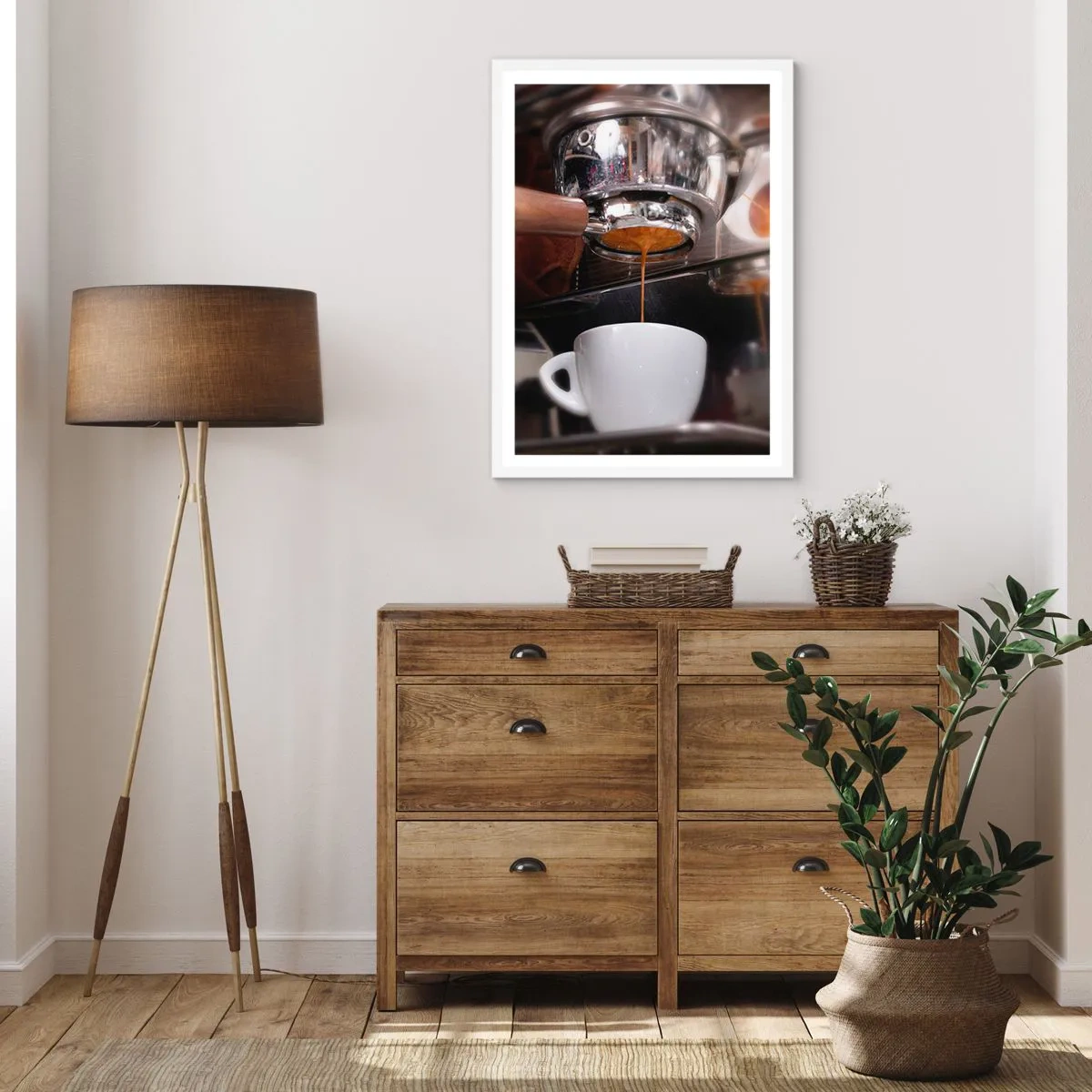 Plakat i hvid ramme - Et godt øjeblik på dagen - 40x50 cm