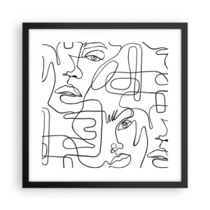 Plakat i sort ramme - I sammenfiltrede følelser - 40x40 cm