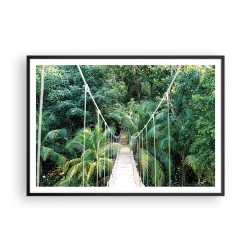 Plakat i sort ramme - Velkommen til junglen! - 100x70 cm