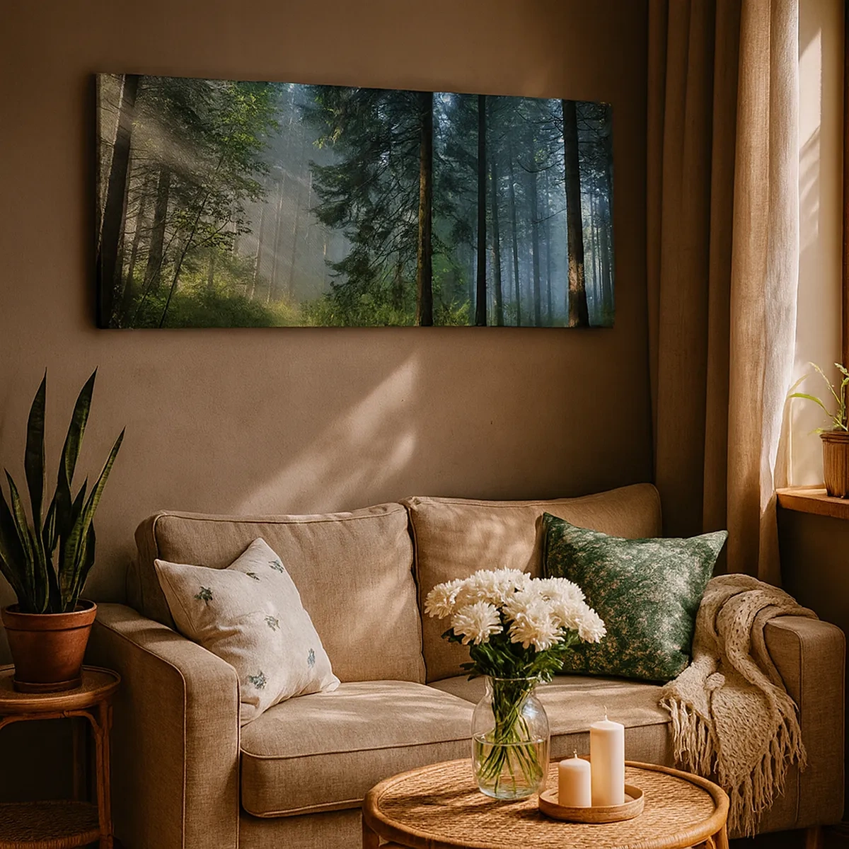 Lærredstryk - Billede på lærred - Strålende om morgenen - 30x30 cm