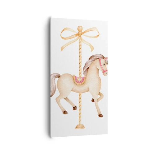 Lærredstryk - Billede på lærred - Med et yndefuldt trav - 65x120 cm