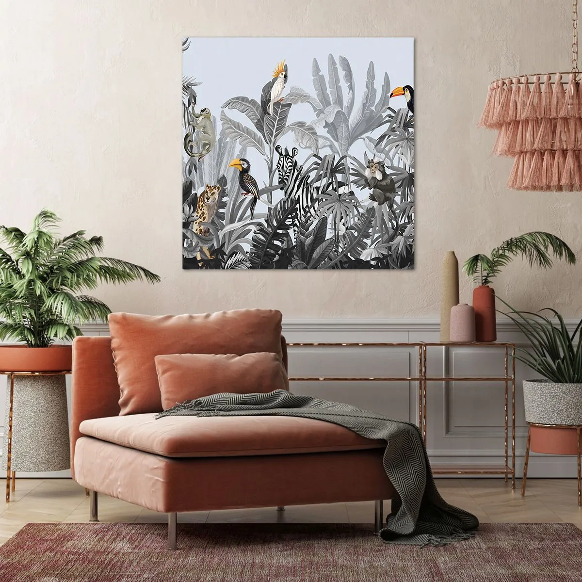 Lærredstryk - Billede på lærred - En afrikansk fabel - 60x60 cm