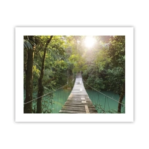 Plakat - Over det azurblå vand til den azurblå skov - 50x40 cm