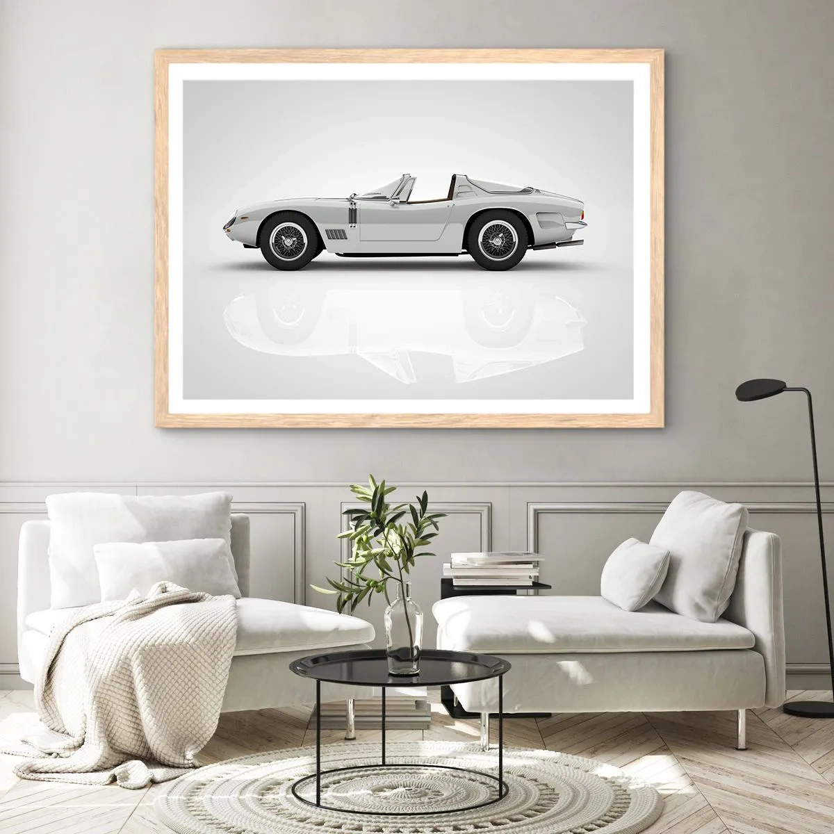 Plakat i ramme af lyst egetræ - Løftet om sjov - 91x61 cm