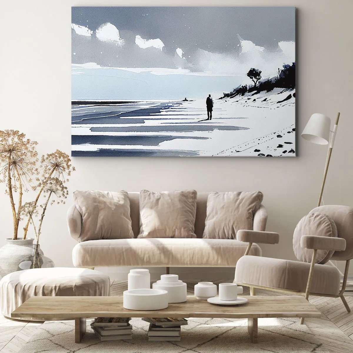 Lærredstryk - Billede på lærred - Alene - 120x80 cm