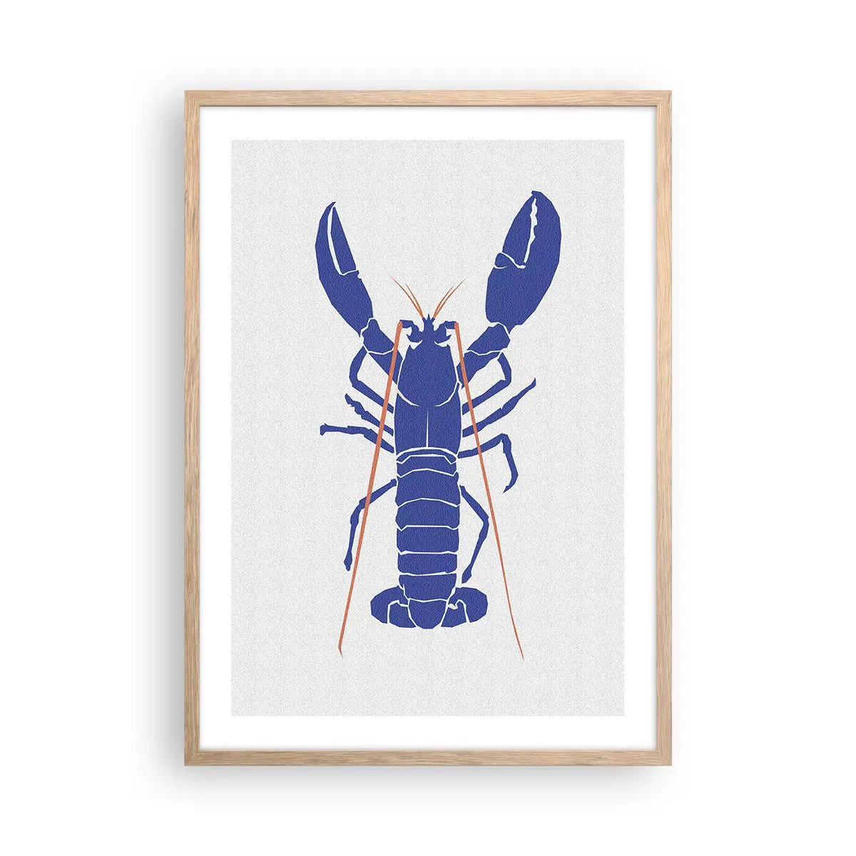 Plakat i ramme af lyst egetræ - Hummer udsøgt i granatæble - 50x70 cm