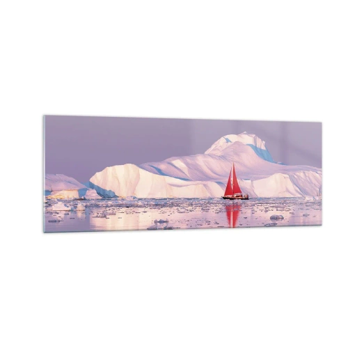 Billede på glas - Sejlets varme, isens kulde - 140x50 cm