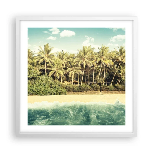 Plakat i hvid ramme - Hvad med her? - 50x50 cm