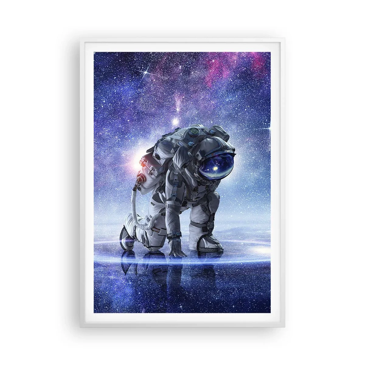 Plakat i hvid ramme - Den stjerneklare himmel over mig - 70x100 cm