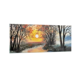 Billede på glas - Efterårs atmosfære - 100x40 cm