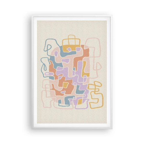 Plakat i hvid ramme - Labyrint - et glædeligt eventyr - 70x100 cm