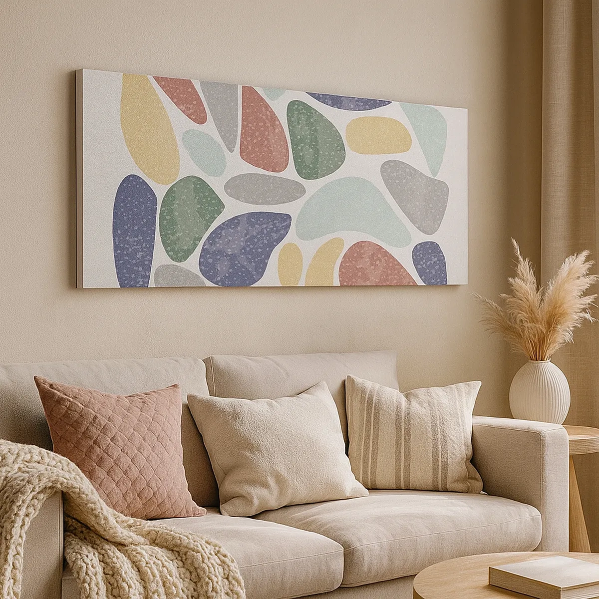 Lærredstryk - Billede på lærred - Mosaik af pulveriserede farver - 30x30 cm