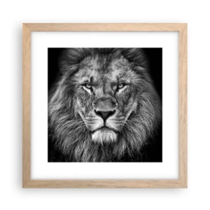 Plakat i ramme af lyst egetræ - I kroningsklædning - 30x30 cm