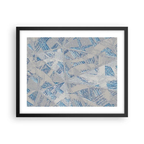 Plakat i sort ramme - I en gråblå labyrint - 50x40 cm