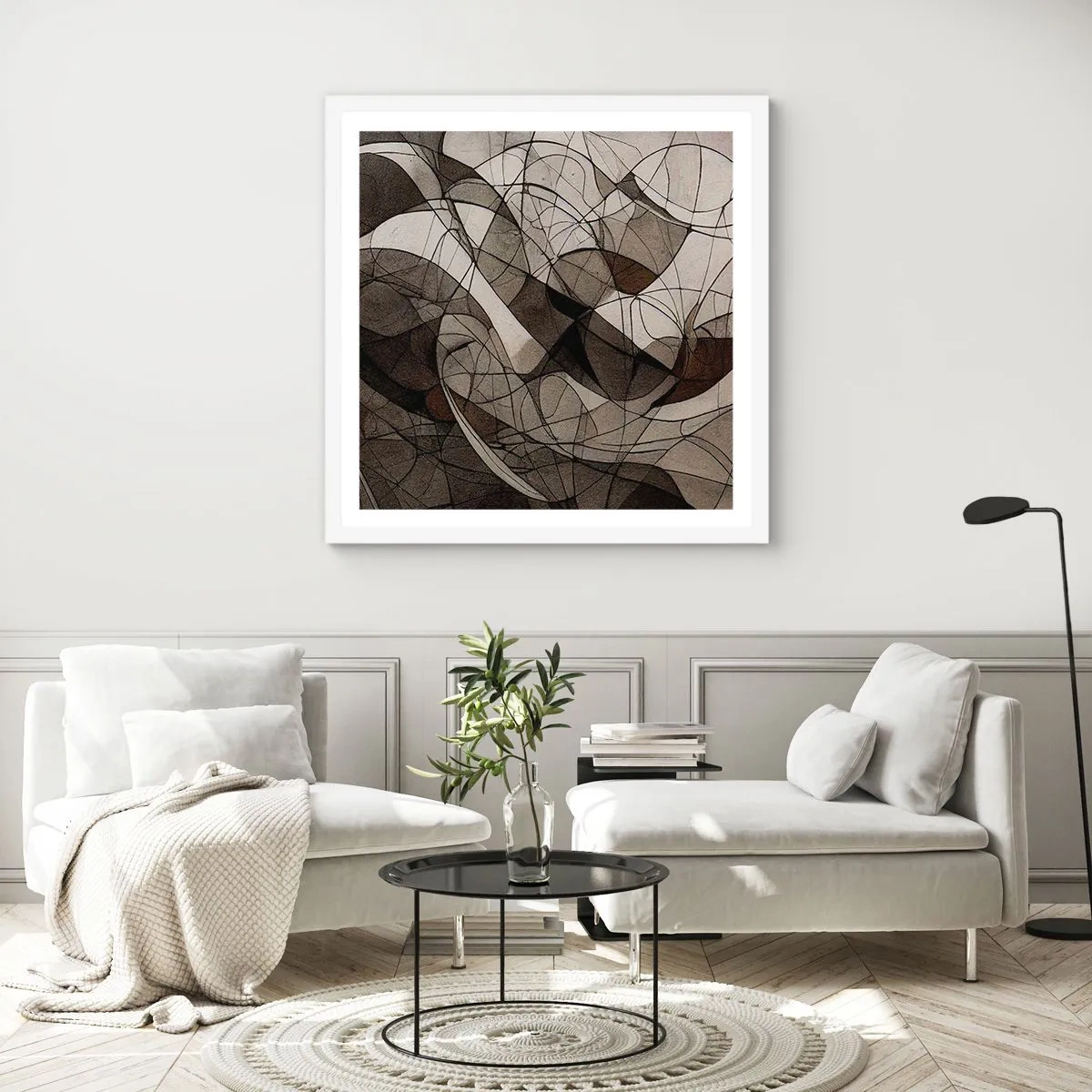 Plakat i hvid ramme - Cirkulation af jordens farver - 30x30 cm