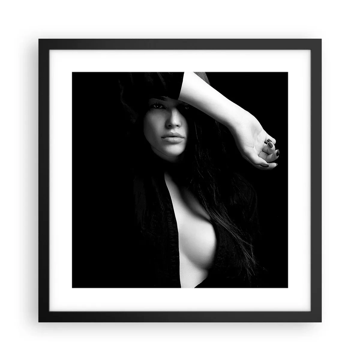 Plakat i sort ramme - Forførelsens skole - 40x40 cm