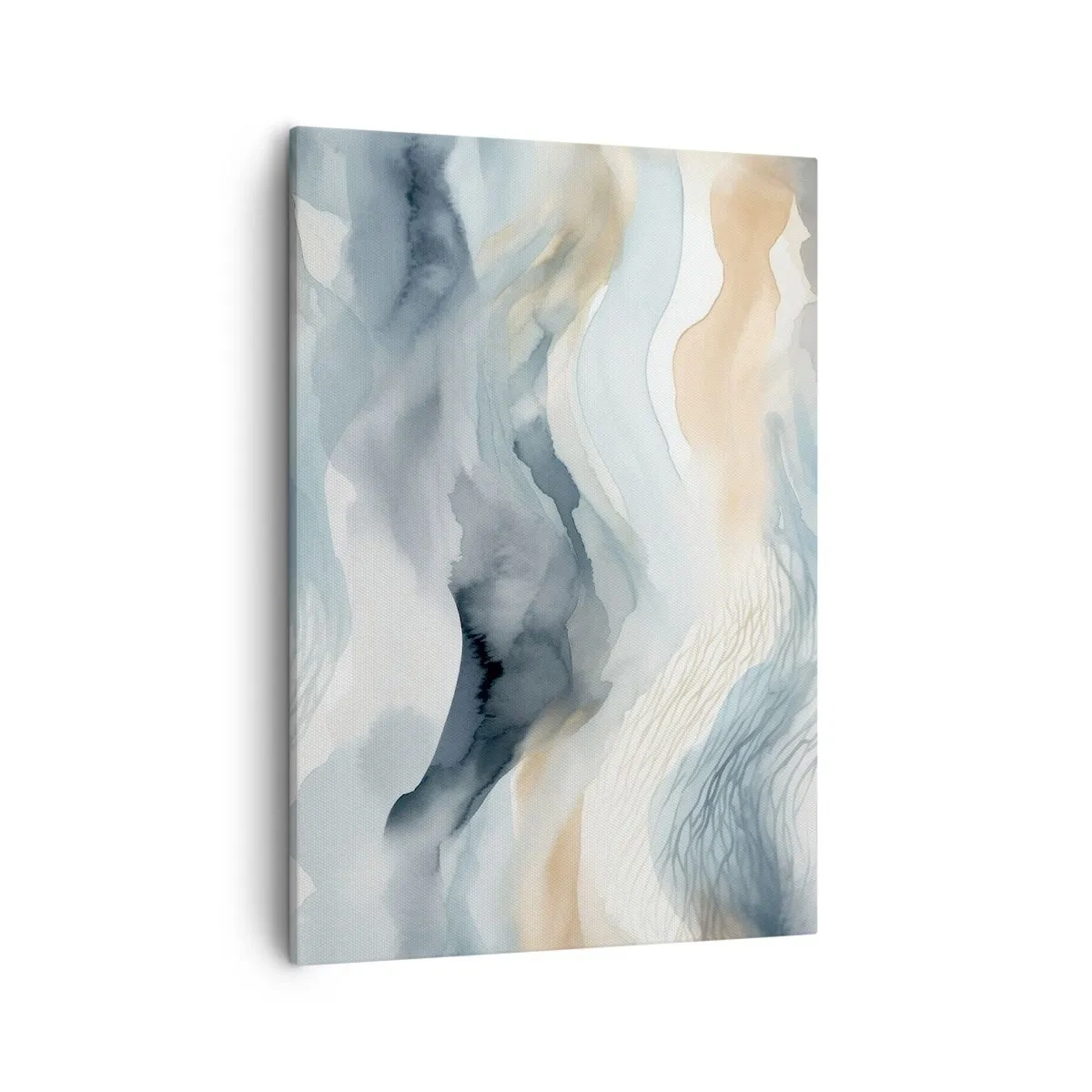 Lærredstryk - Billede på lærred - Abstraktion af sne og tåge - 50x70 cm