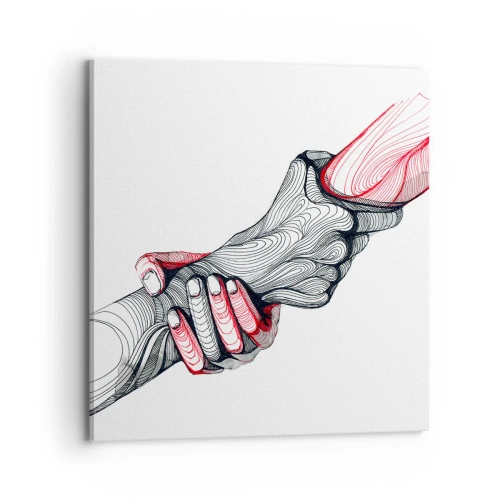 Lærredstryk - Billede på lærred - Du er i gode hænder - 70x70 cm