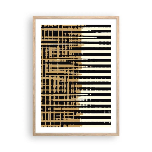 Plakat i ramme af lyst egetræ - Arkitektonisk abstraktion - 50x70 cm