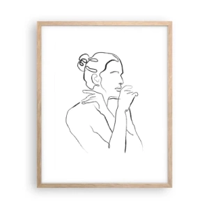 Plakat i ramme af lyst egetræ - Nøgen: et sensuelt mysterium - 40x50 cm