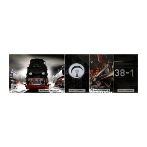 Fototapet Prøve Standard Eco - Han står og gisper, han gisper og puster. - Damplokomotiv, Jernbanestation, Automotive - 100x30 cm